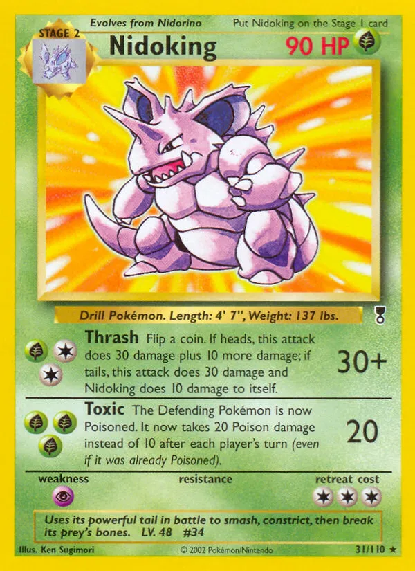 2002 Legendary Collection Nidoking #031/110 Rare card image