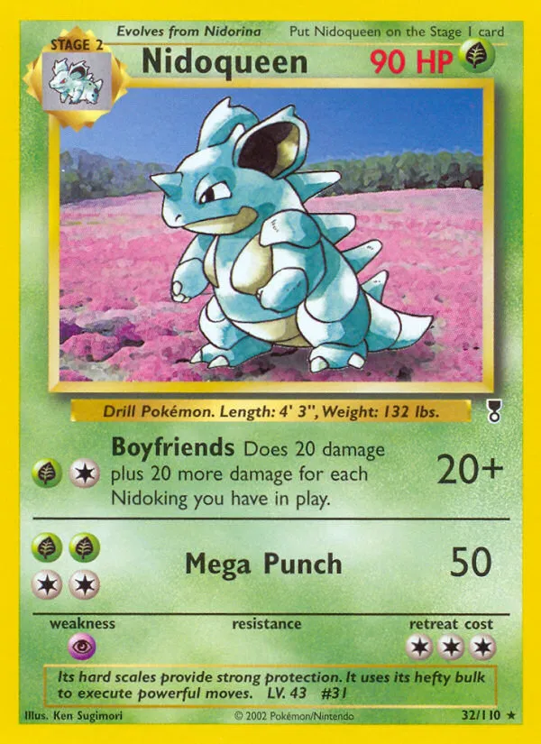 2002 Legendary Collection Nidoqueen #032/110 Rare card image