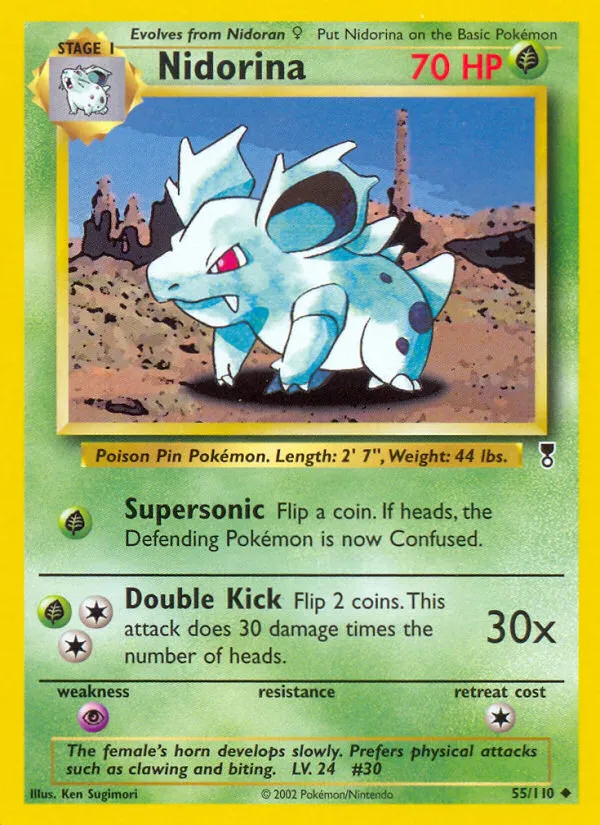 2002 Legendary Collection Nidorina #055/110 Uncommon card image