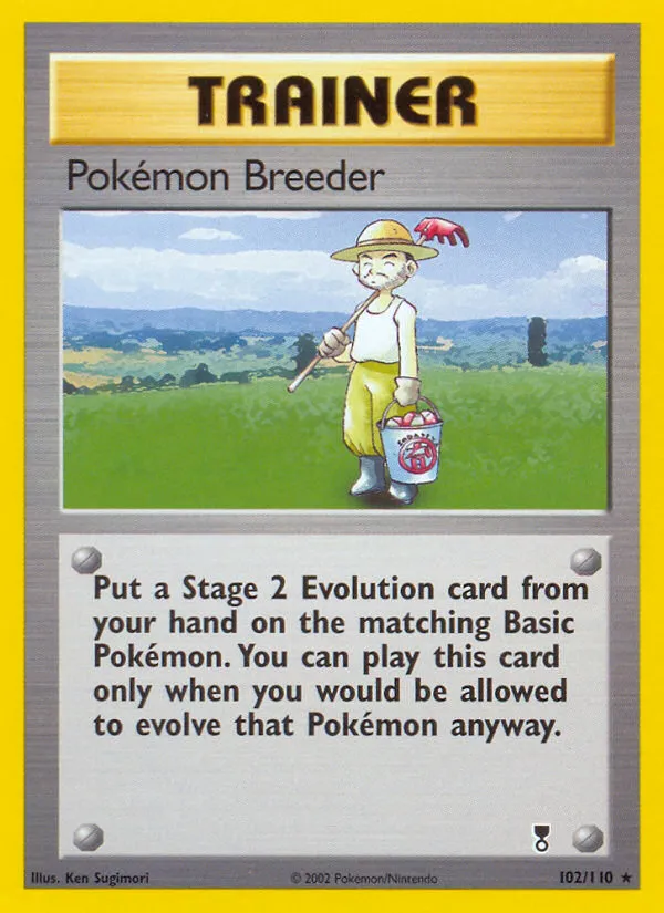 2002 Legendary Collection Pokémon Breeder #102/110 Rare card image