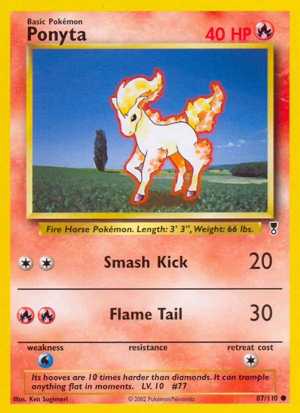 2002 Legendary Collection Ponyta Common #087/110 Common card image
