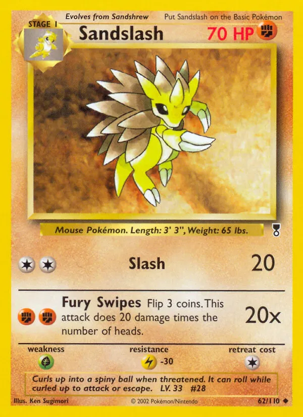 2002 Legendary Collection Sandslash Uncommon #062/110 Uncommon card image