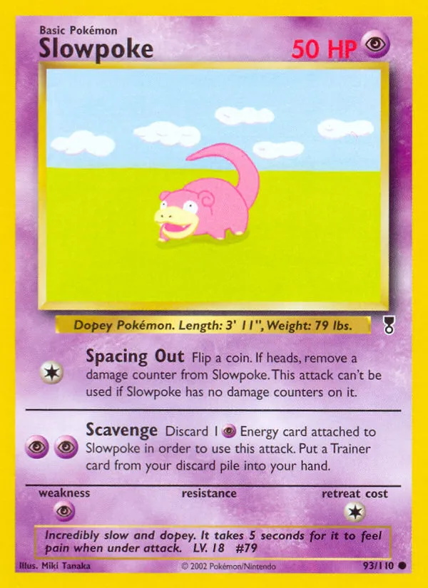 2002 Legendary Collection Slowpoke #093/110 Common card image