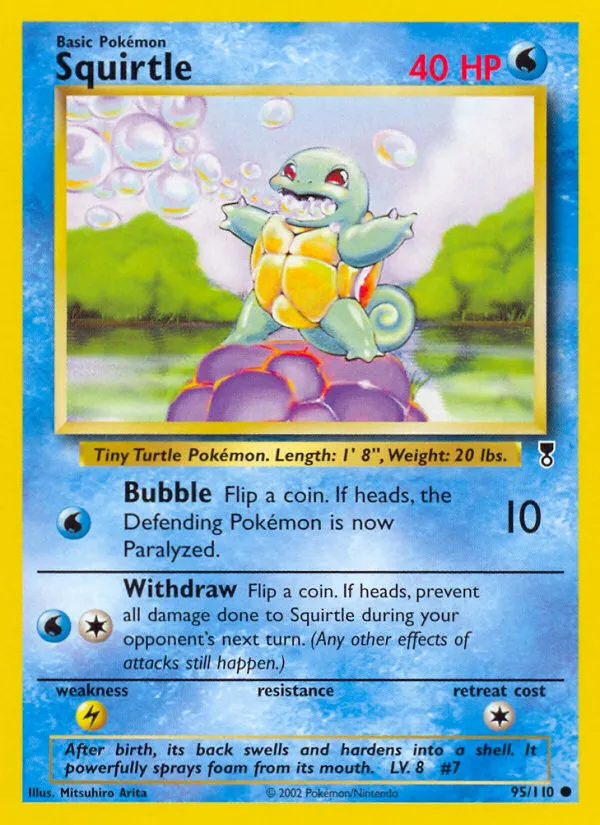 2002 Legendary Collection Squirtle Common #095/110 Common card image