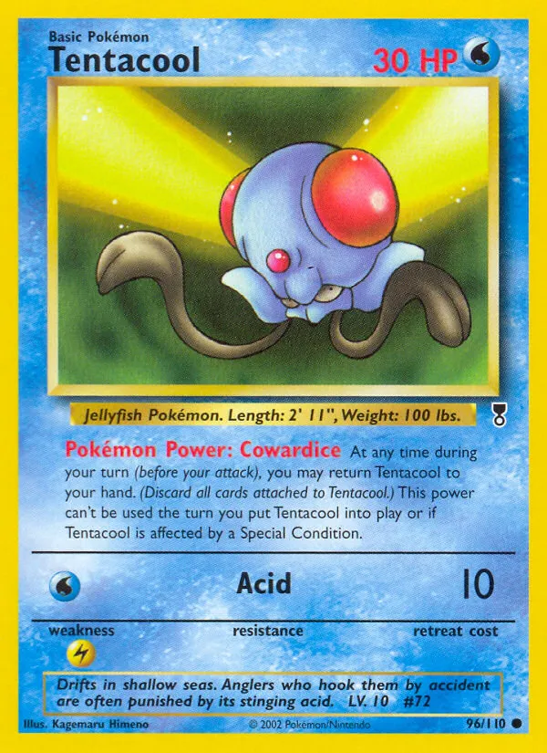 2002 Legendary Collection Tentacool Common #096/110 Common card image