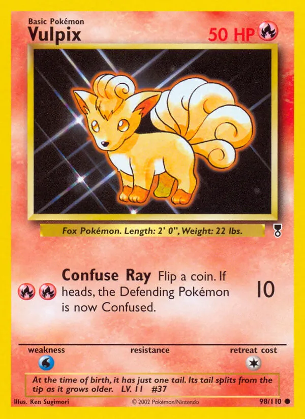 2002 Legendary Collection Vulpix Common #098/110 Common card image
