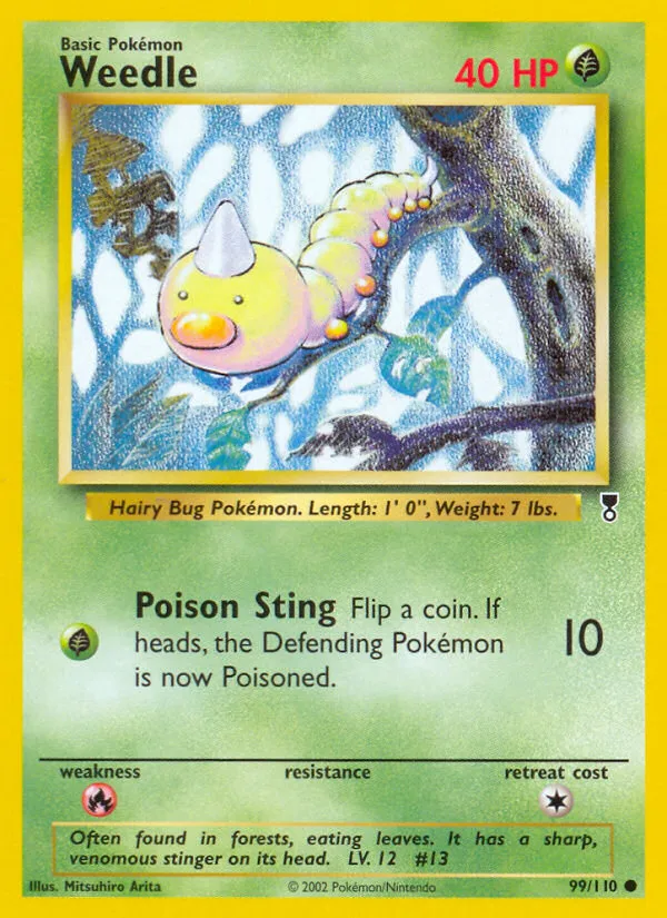 2002 Legendary Collection Weedle Common #099/110 Common card image