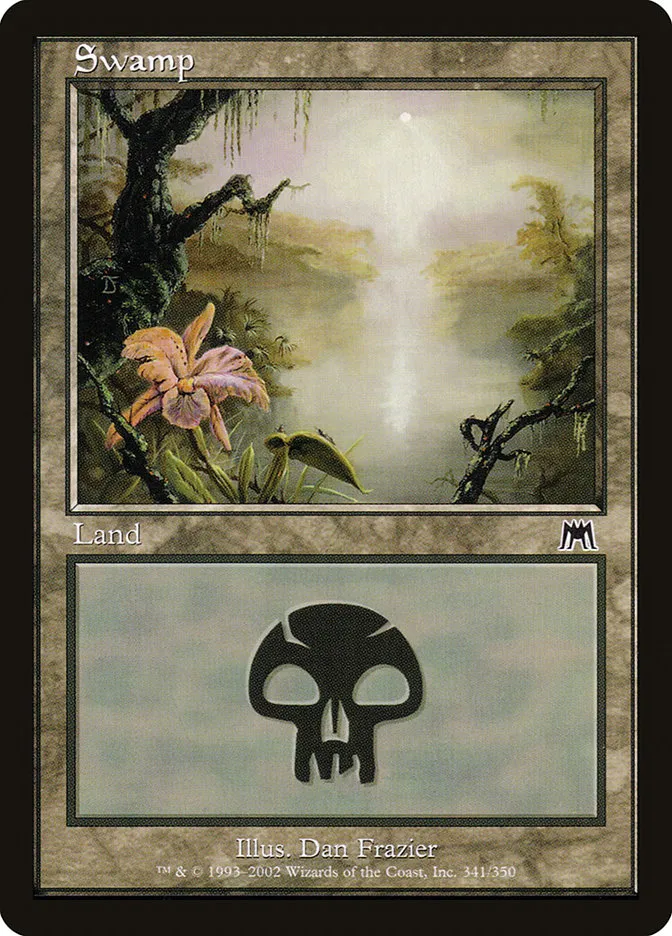 2002 Onslaught Swamp common #341 common card image