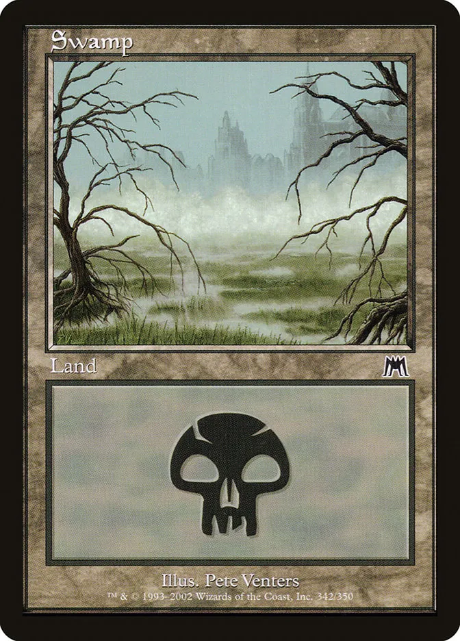2002 Onslaught Swamp common #342 common card image