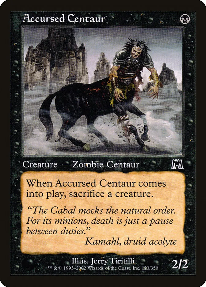 2002 Onslaught Accursed Centaur common #123 common card image