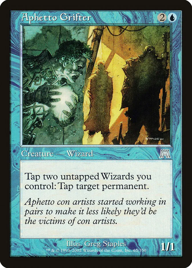 2002 Onslaught Aphetto Grifter uncommon #65 uncommon card image