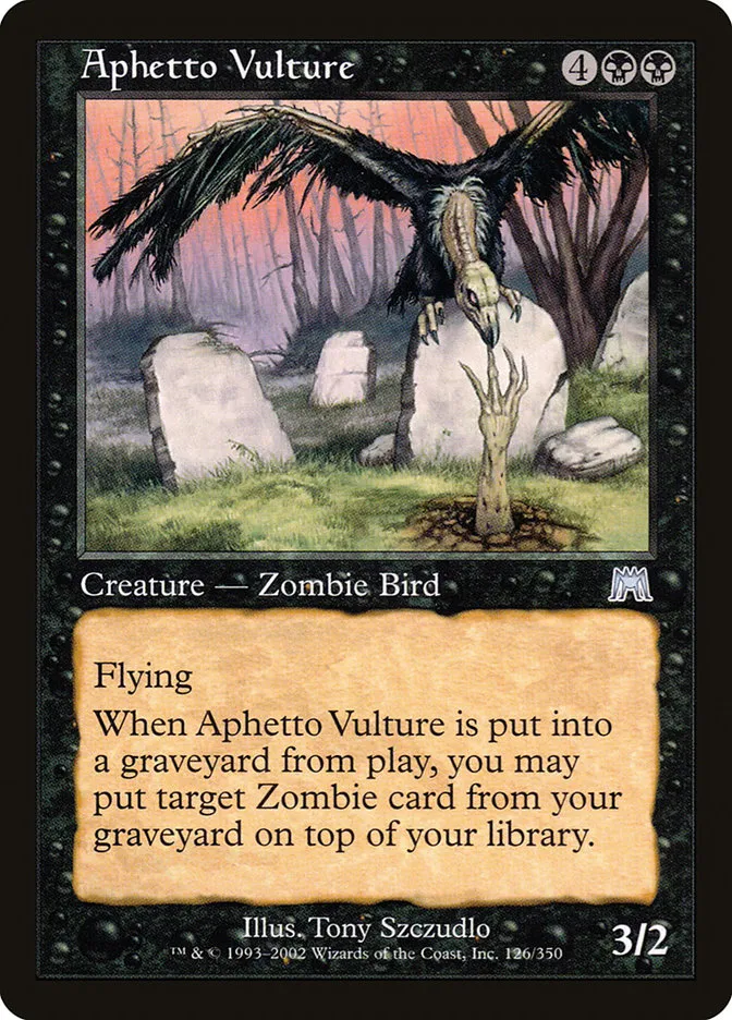 2002 Onslaught Aphetto Vulture uncommon #126 uncommon card image