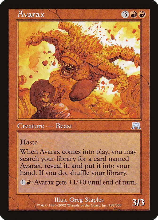 2002 Onslaught Avarax uncommon #187 uncommon card image
