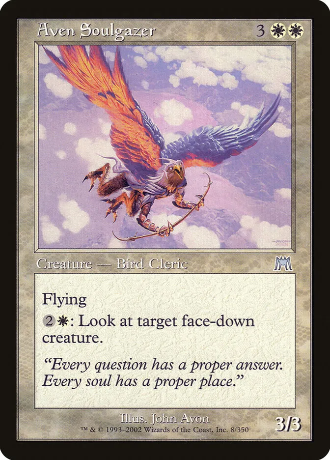 2002 Onslaught Aven Soulgazer uncommon #8 uncommon card image