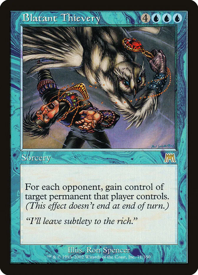 2002 Onslaught Blatant Thievery #71 rare card image