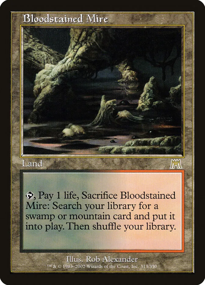 2002 Onslaught Bloodstained Mire [Foil] rare #313 rare card image