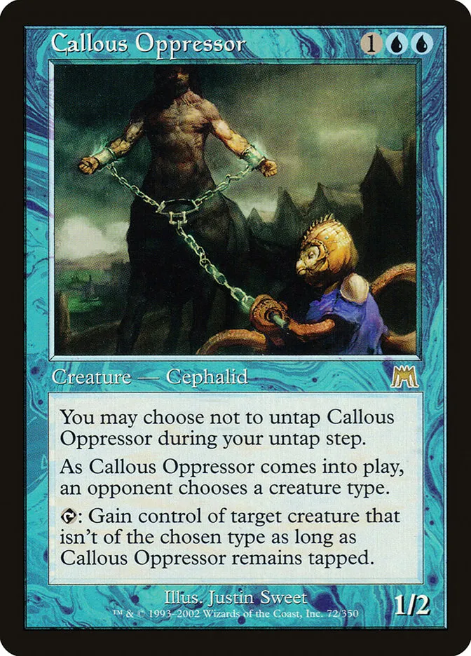 2002 Onslaught Callous Oppressor #72 rare card image