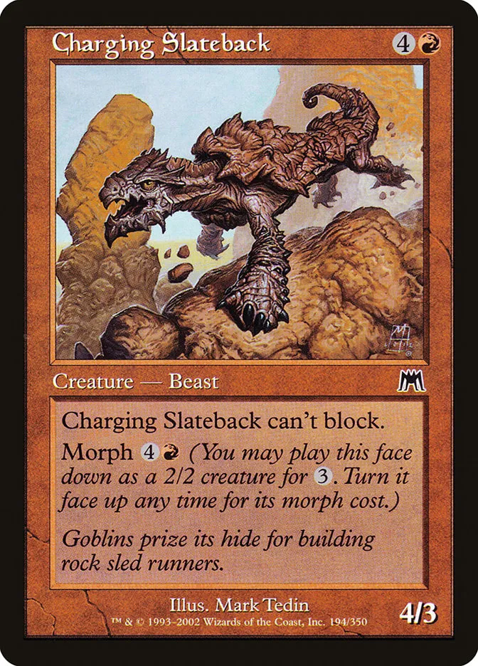 2002 Onslaught Charging Slateback common #194 common card image