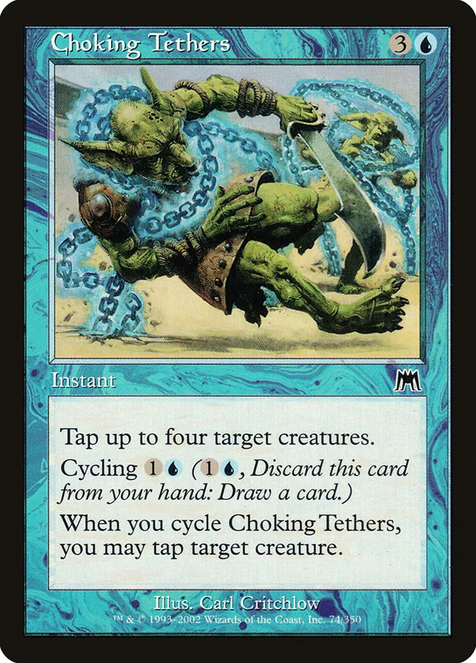 2002 Onslaught Choking Tethers common #74 common card image