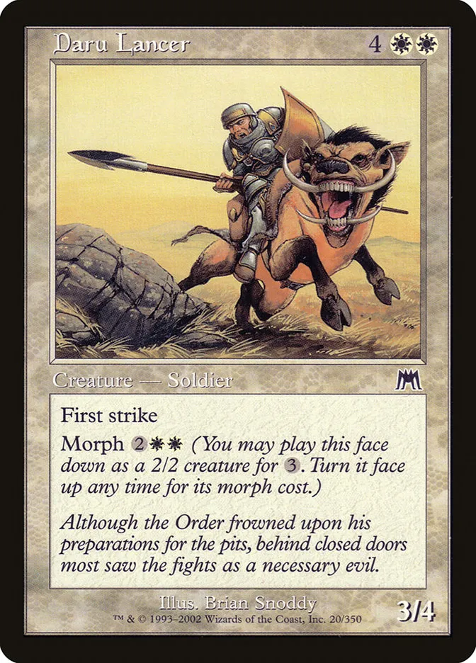 2002 Onslaught Daru Lancer common #20 common card image
