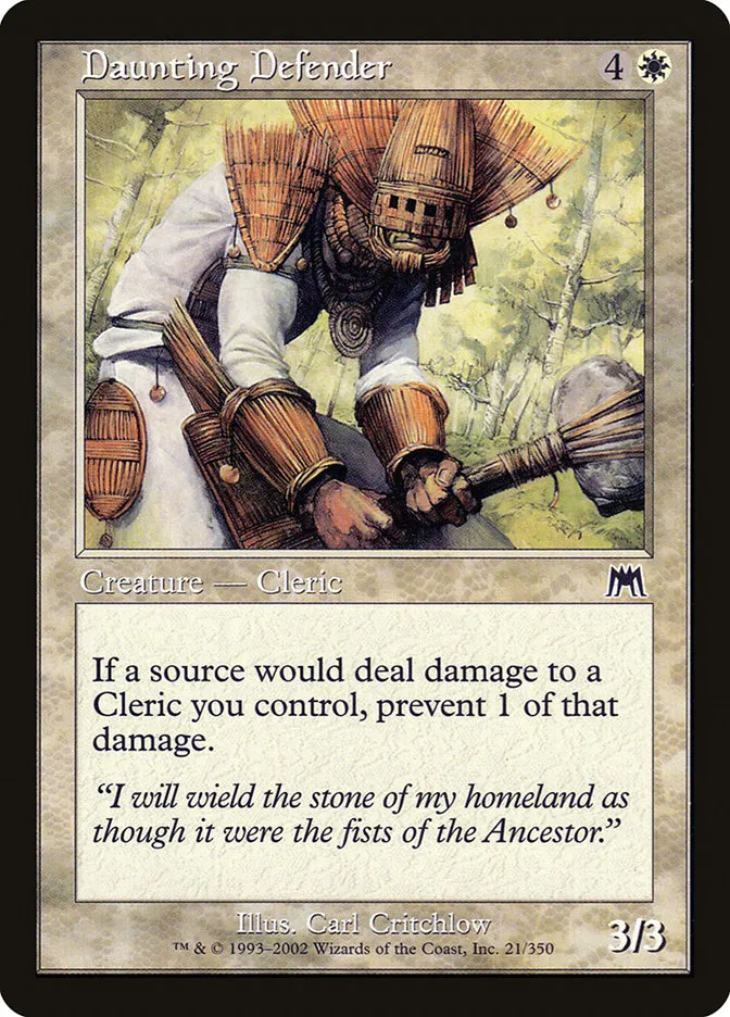 2002 Onslaught Daunting Defender common #21 common card image