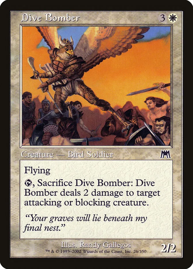 2002 Onslaught Dive Bomber common #26 common card image