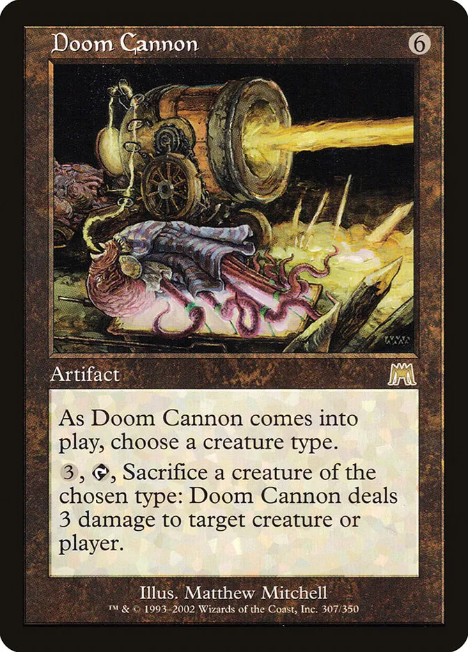 2002 Onslaught Doom Cannon rare #307 rare card image