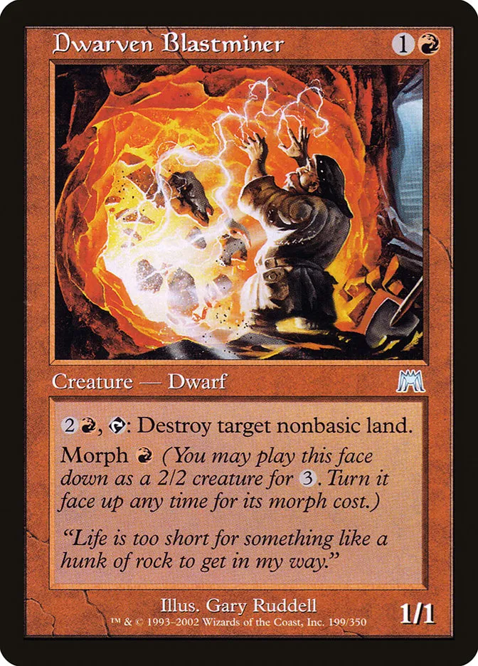 2002 Onslaught Dwarven Blastminer uncommon #199 uncommon card image
