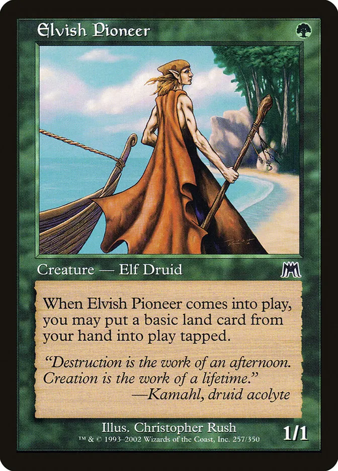 2002 Onslaught Elvish Pioneer [Foil] common #257 common card image