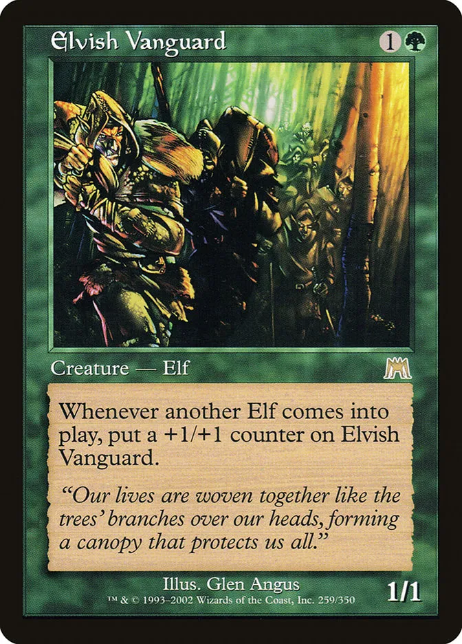 2002 Onslaught Elvish Vanguard #259 rare card image