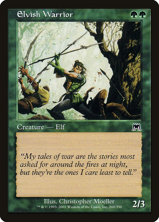 2002 Onslaught Elvish Warrior common #260 common card image