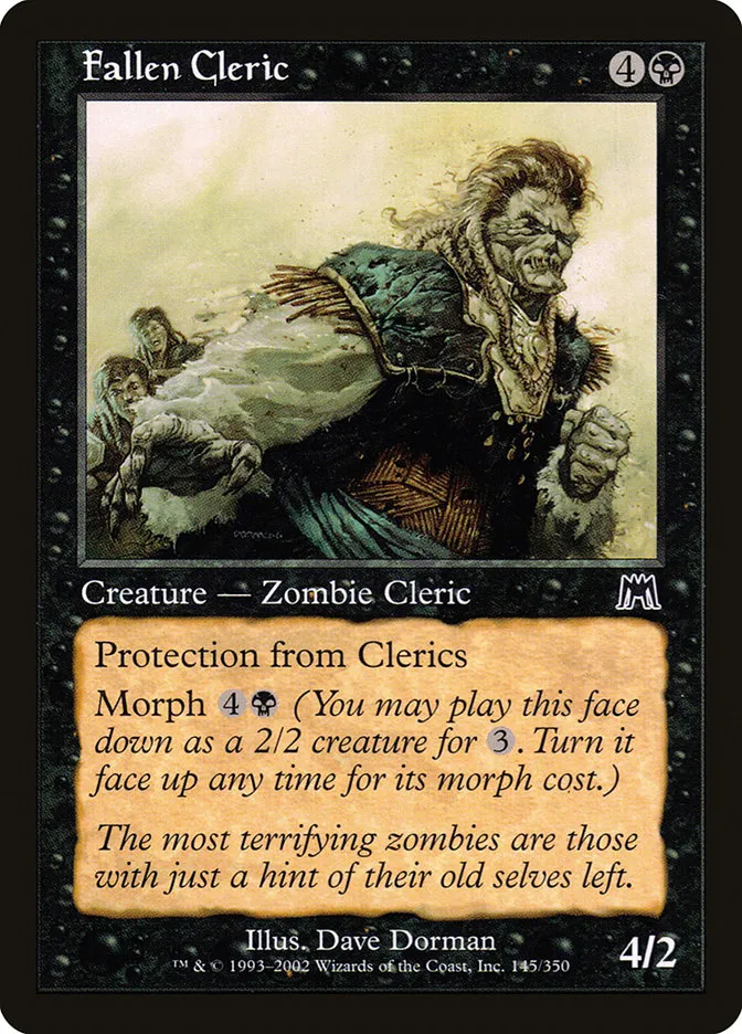 2002 Onslaught Fallen Cleric common #145 common card image