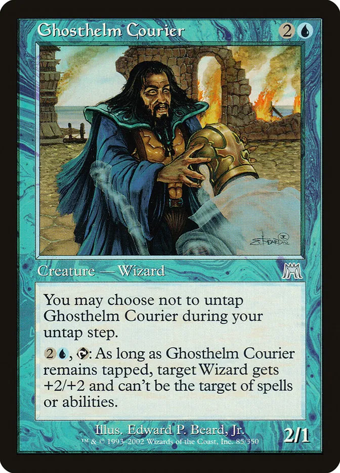 2002 Onslaught Ghosthelm Courier uncommon #85 uncommon card image