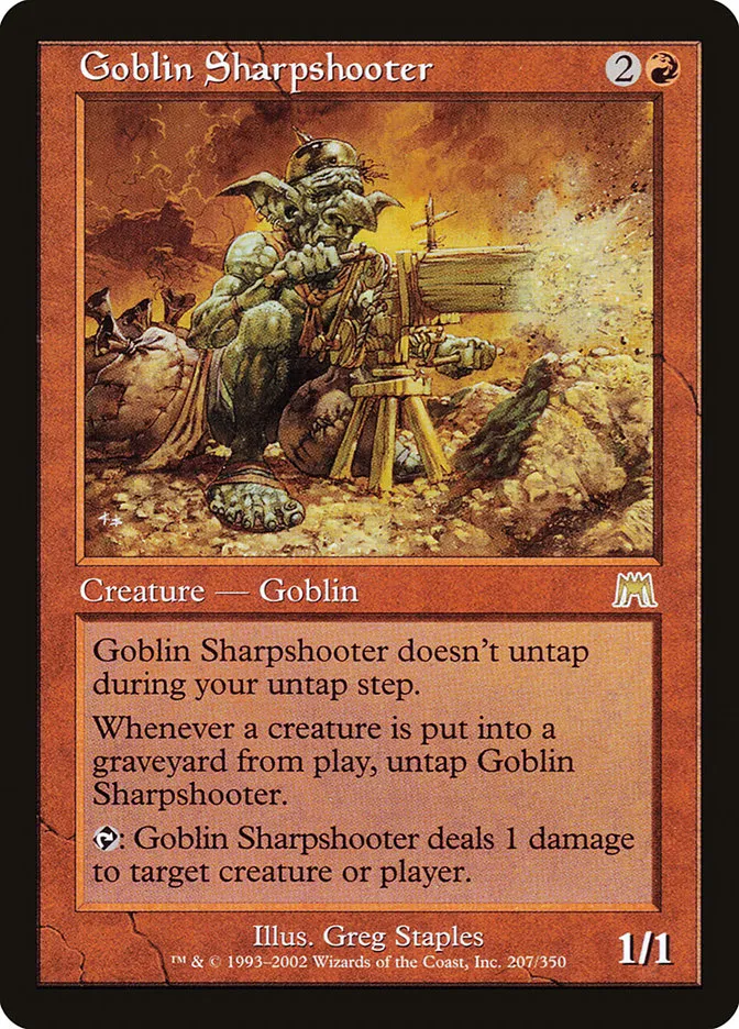 2002 Onslaught Goblin Sharpshooter #207 rare card image