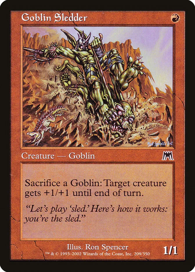 2002 Onslaught Goblin Sledder common #209 common card image