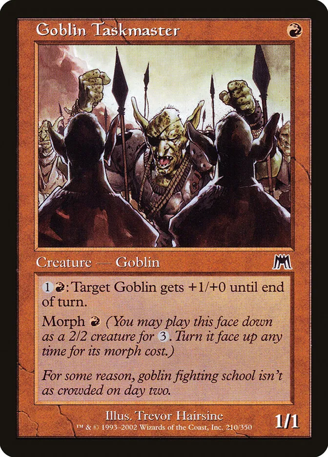 2002 Onslaught Goblin Taskmaster common #210 common card image