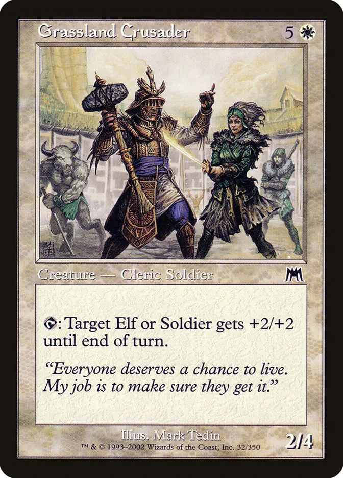 2002 Onslaught Grassland Crusader common #32 common card image