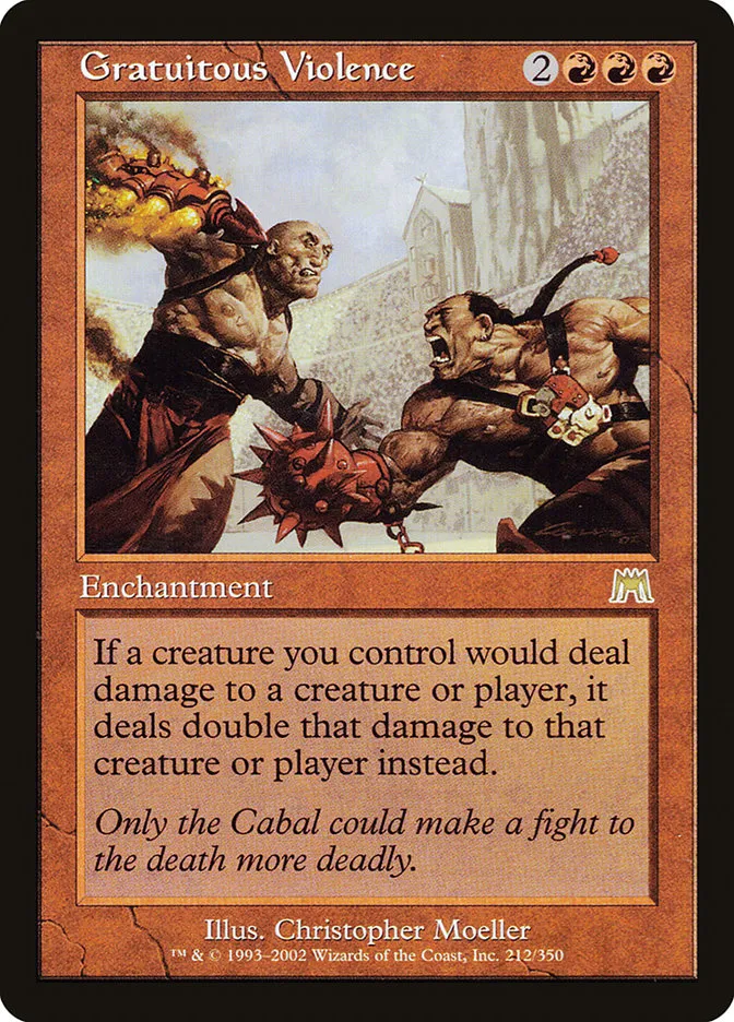2002 Onslaught Gratuitous Violence #212 rare card image