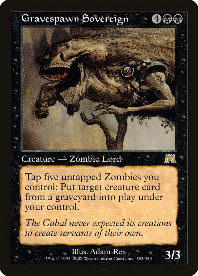 2002 Onslaught Gravespawn Sovereign #152 rare card image