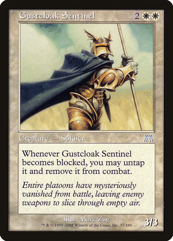 2002 Onslaught Gustcloak Sentinel uncommon #37 uncommon card image