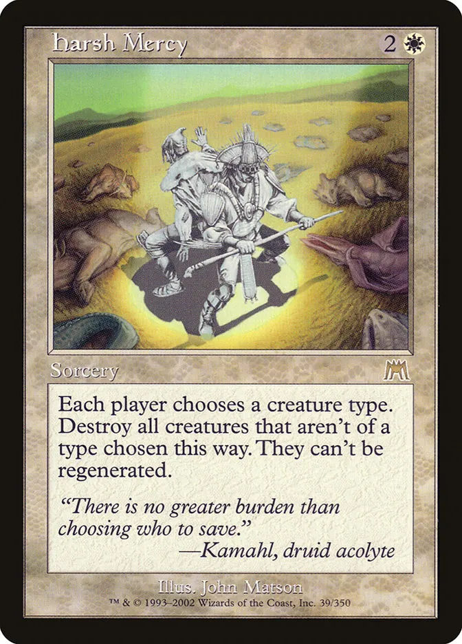 2002 Onslaught Harsh Mercy #39 rare card image