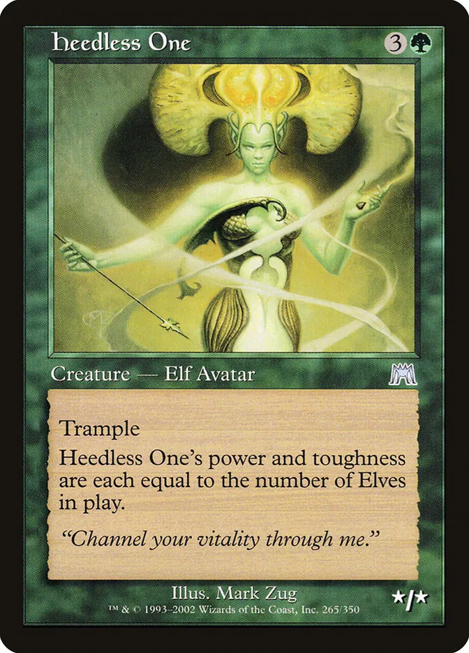 2002 Onslaught Heedless One uncommon #265 uncommon card image