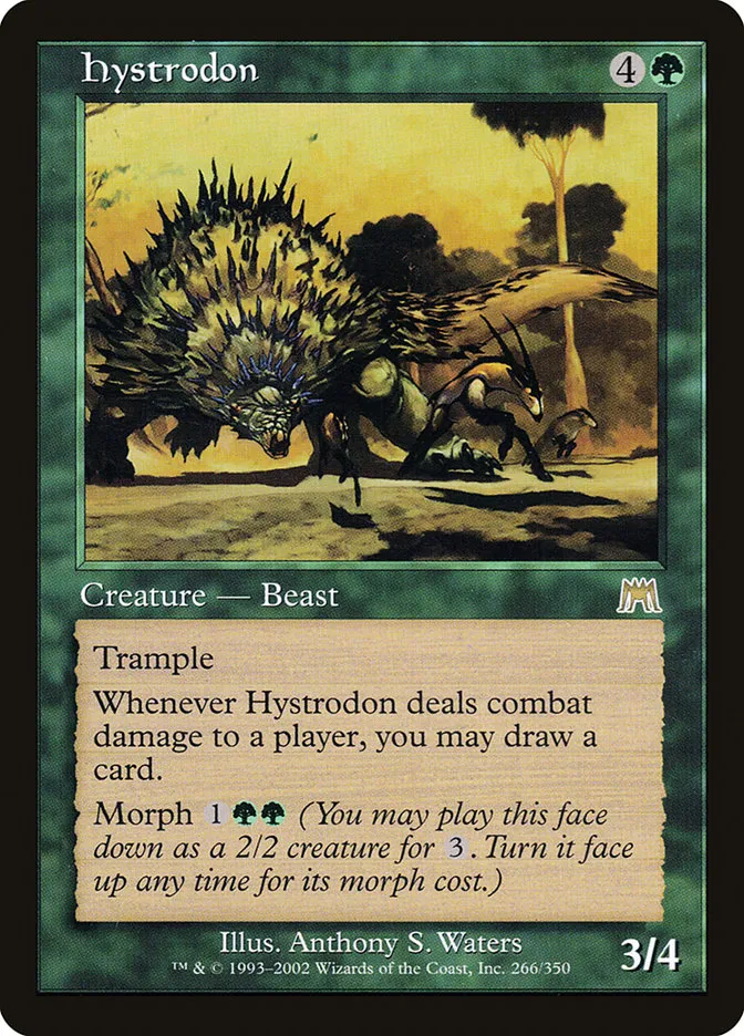 2002 Onslaught Hystrodon #266 rare card image
