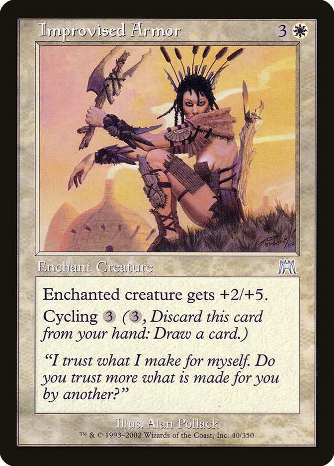 2002 Onslaught Improvised Armor uncommon #40 uncommon card image
