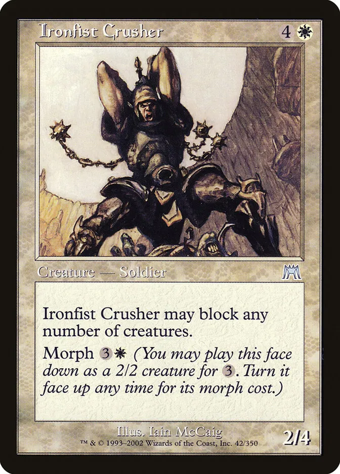 2002 Onslaught Ironfist Crusher uncommon #42 uncommon card image