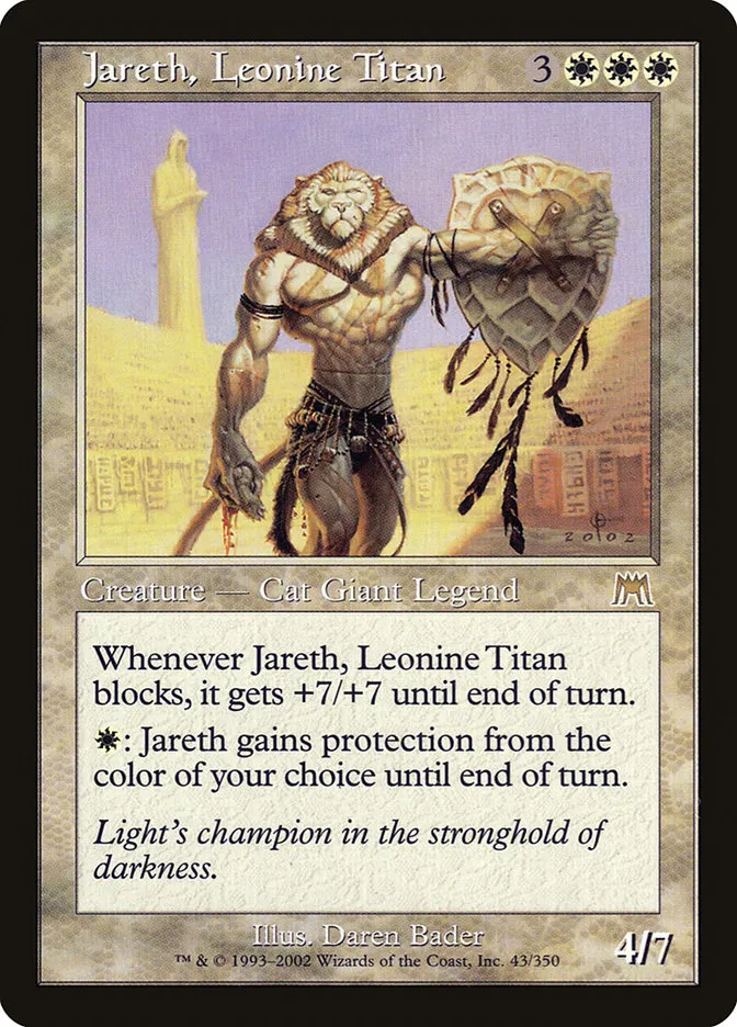 2002 Onslaught Jareth, Leonine Titan #43 rare card image