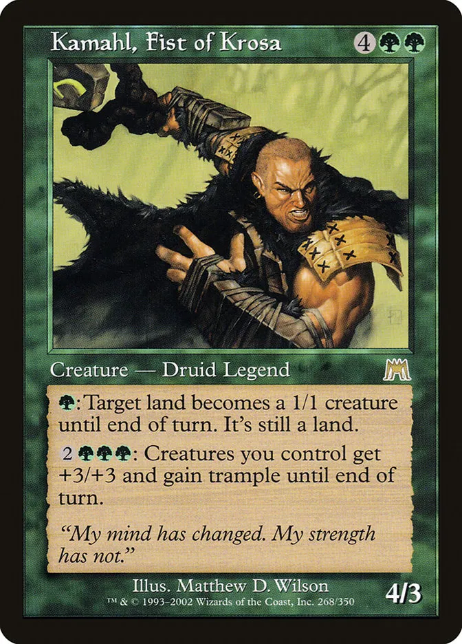 2002 Onslaught Kamahl, Fist of Krosa [Foil] rare #268 rare card image