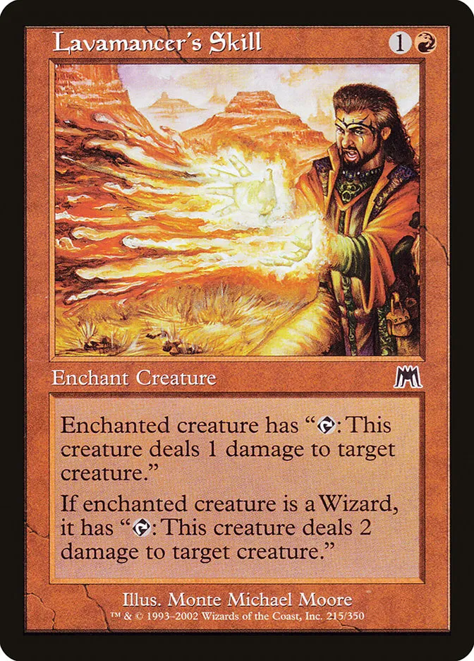 2002 Onslaught Lavamancer's Skill common #215 common card image