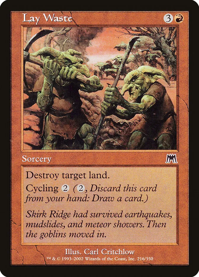 2002 Onslaught Lay Waste common #216 common card image