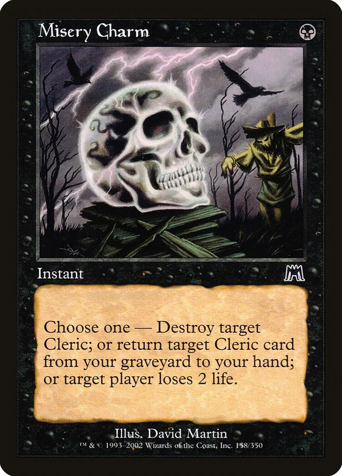 2002 Onslaught Misery Charm common #158 common card image